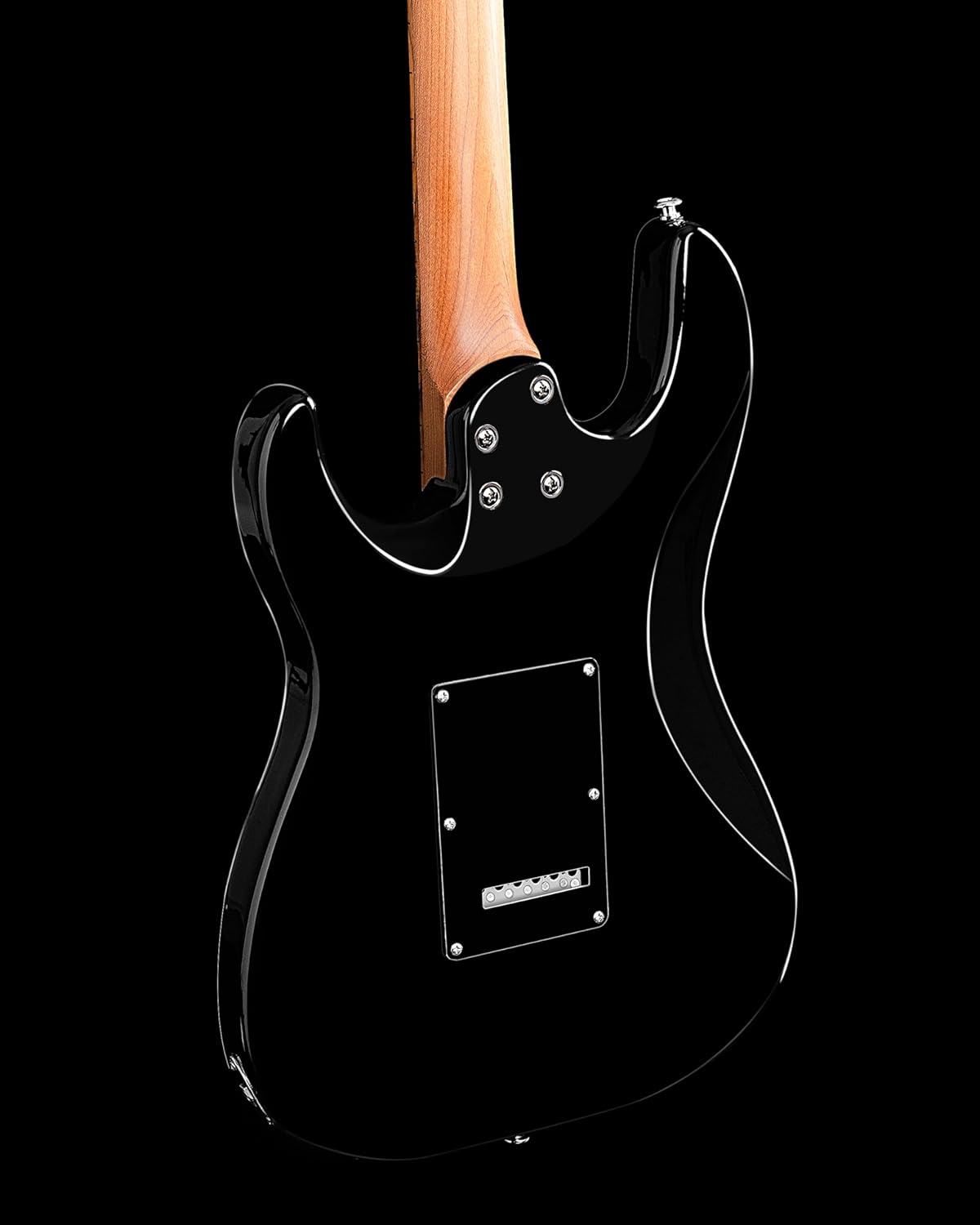 WestCreek JX-20 Solid Body Electric Guitar, HSS Pickups with Coil Split, Roasted Maple Neck, Rounded End Frets, Bone Nut, Rosewood Fretboard, Mahogany Body (Native BW)